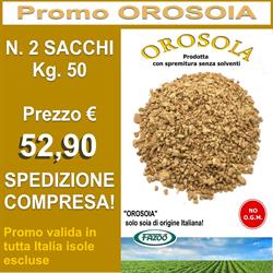 PROMO PANELLO DI SOIA MATERIA PRIMA PER MANGIMI 2 SACCHI KG 25 NO OGM